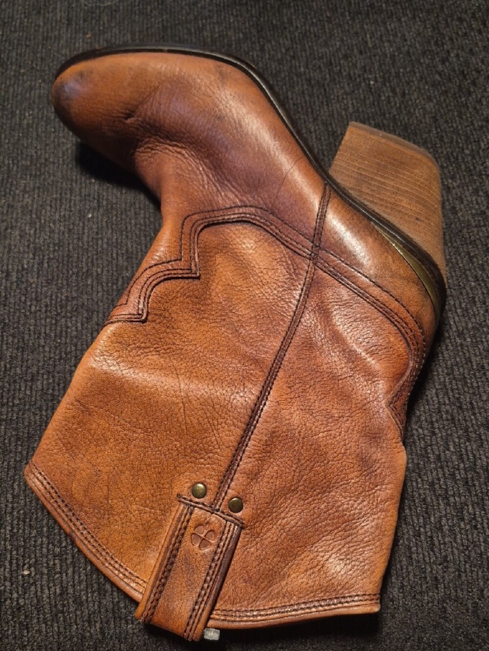 Lucky Brand Women's Tan Brown Leather Ankle Booties - Picture 3 of 11